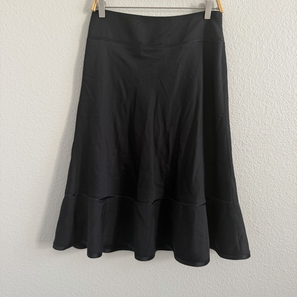 Vintage Express Midi Skirt Size 5 / 6 Black Wool Blend A-Line Flare Y2K